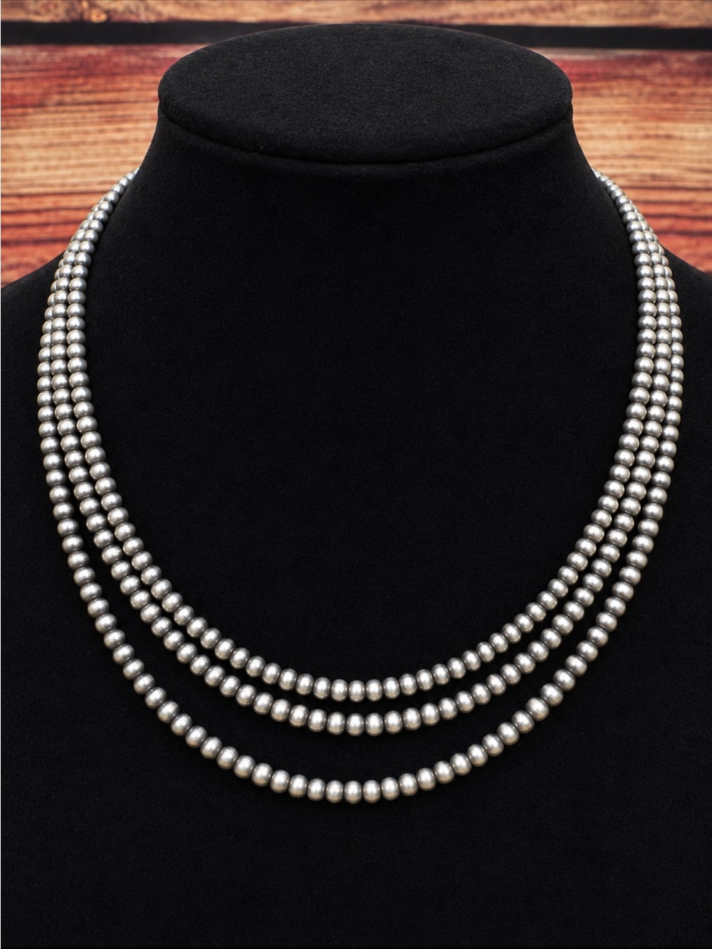 ISAC Handmade Navajo-Style 3-Strand Western Bead Necklace NWT